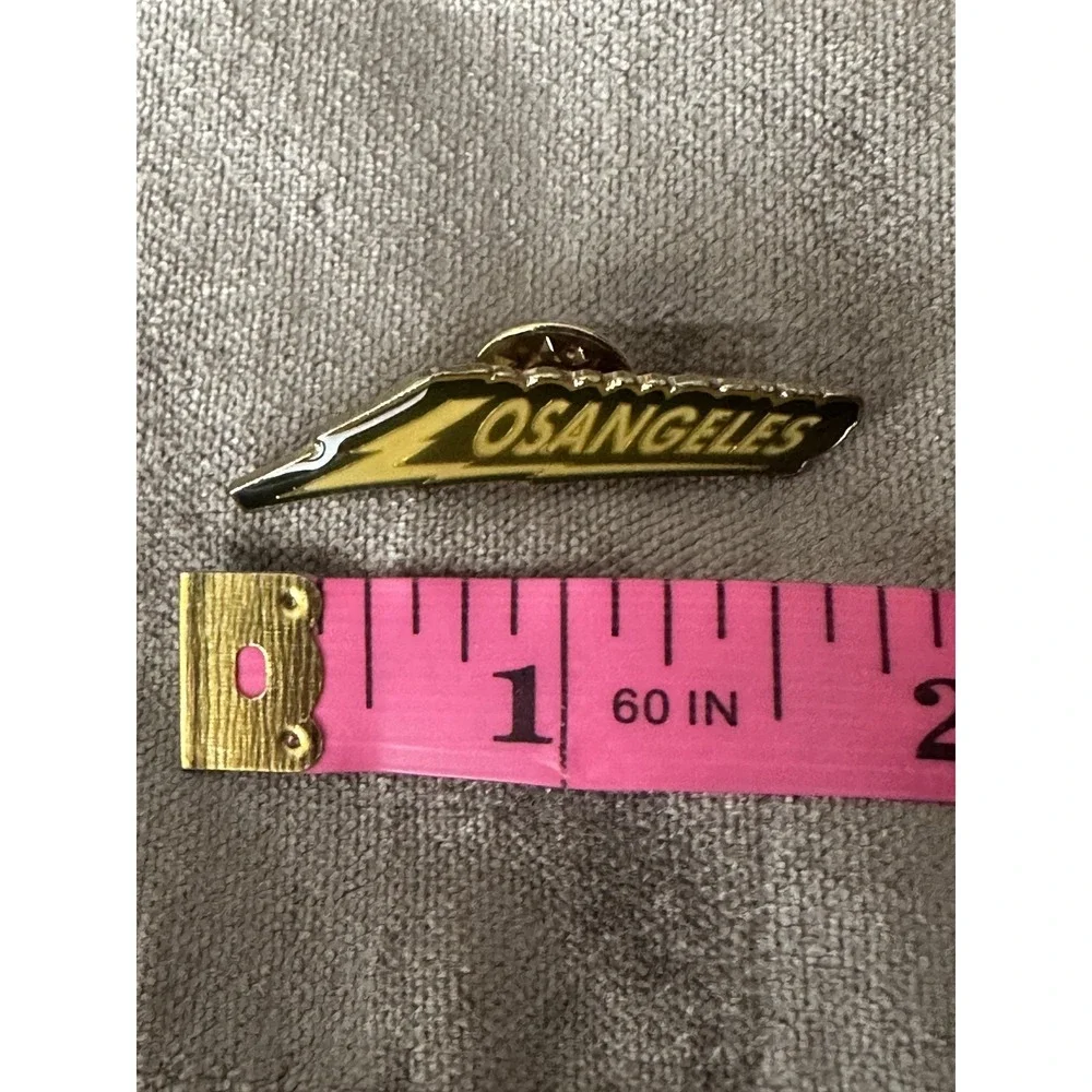 Brandy Melville Los Angeles Lightning Bolt Enamel Lapel Pin Gold Black Vtg Style